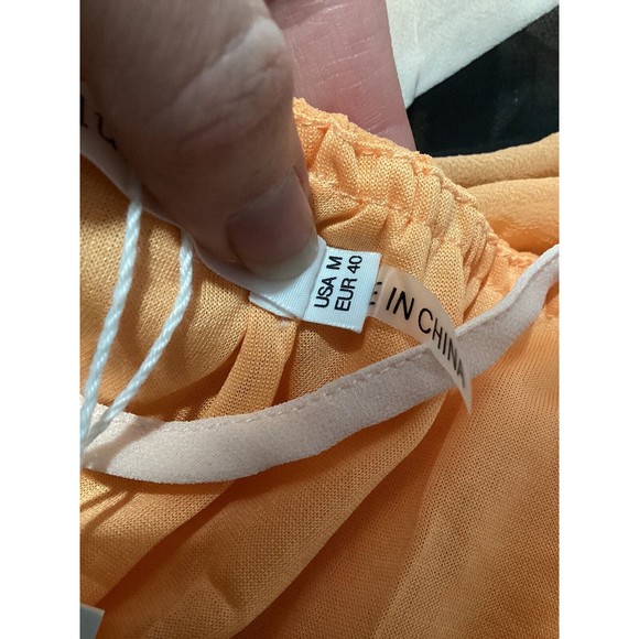 Lucy Paris Spaghetti Strap Orange Chevron Print Maxi Dress M - Picture 8 of 9